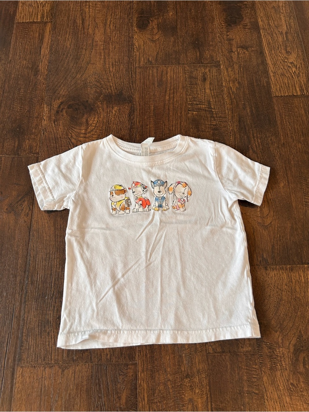 Paw Patrol White Short-Sleeve Tee with Colorful Pup Crew